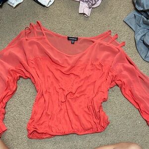 Bebe Women's Vibrant Coral Blouse